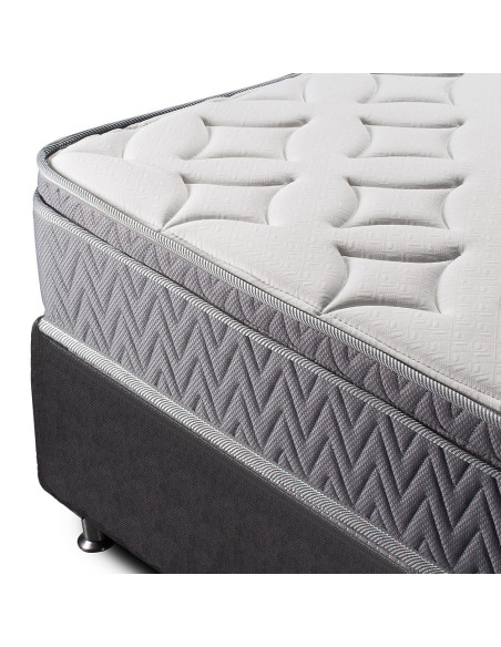 Combo Cama Delhi Semidoble + Colchón Semiortopedico Con 1 Pillow Top.