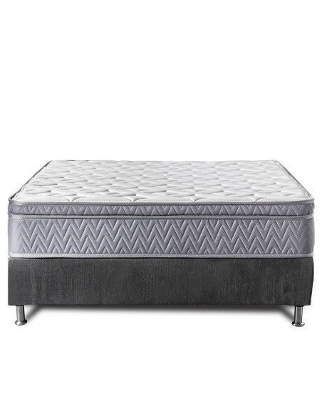 Combo Cama Delhi Semidoble + Colchón Semiortopedico Con 1 Pillow Top.