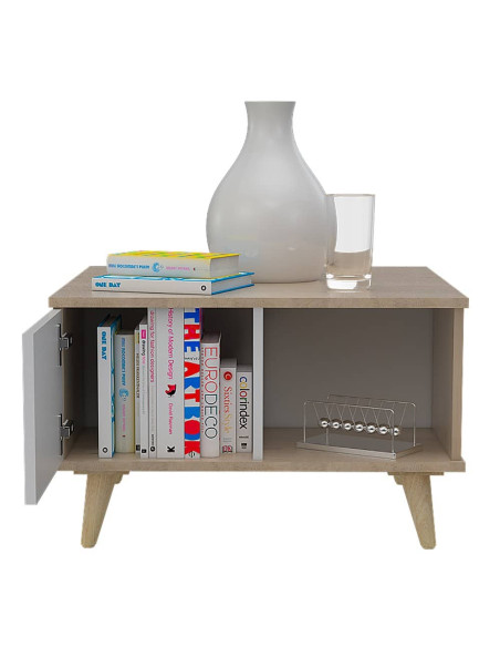 Mesa de centro tempo rovere + blanco