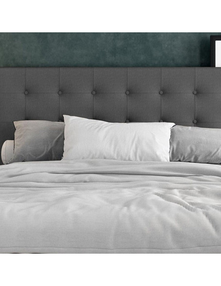 Cama King con  Cabecero Capital Gris Plomo