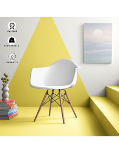 Silla Eames Con Brazos blanca