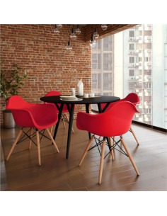 Silla Eames Con Brazos rojo 2