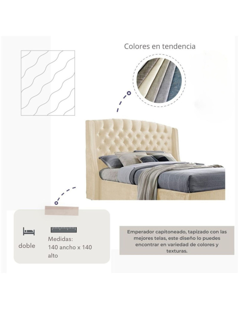 Colchón Con Base Cama King + Espaldar...