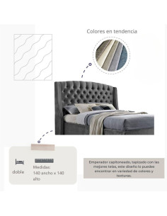 Combo Cama + Cabecero Gris... 2