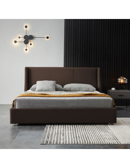 Combo Mousai Cama Doble + Colchon 1 Pillow 26 Cm + Cabecero Café Gratis Sabanas 300 Hilos