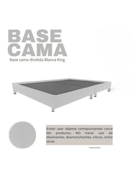 BASE CAMA FLORENCIA DIVIDIDA KING, BLANCO