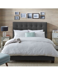 Combo Cama Cabecero Gris...