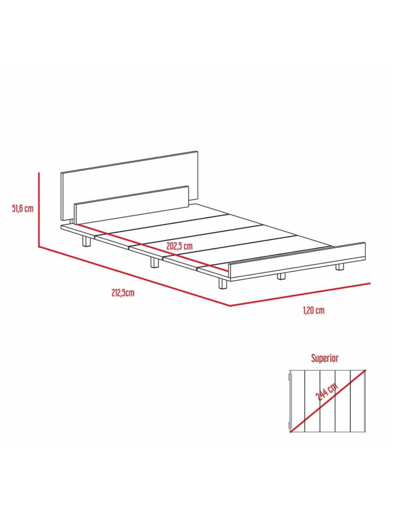Cama sencilla Igneo Rovere
