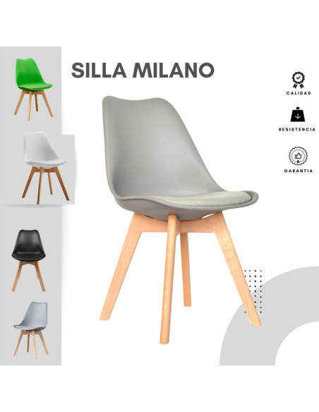 Comedor Celeno macadamia 30mm + 6 silla milano