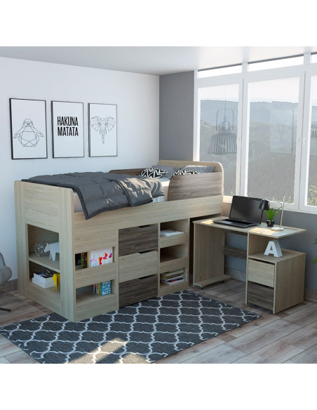 Cama Funcional Dompli Con Escritorio