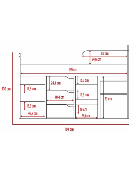 Cama Funcional Dompli Con Escritorio