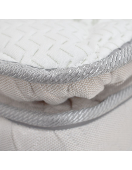 Colchón Con Base Queen + Espaldar + Puff Baul Julieta, Azul