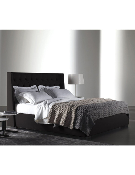 Combo Cama Cabecero Queen Marfil, Negro
