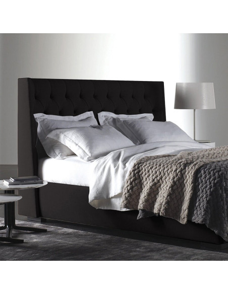Combo Cama Cabecero Queen Marfil, Negro
