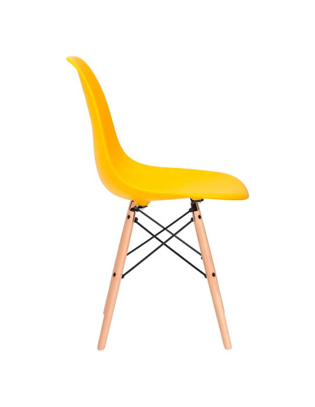 COMEDOR ZELL OVALADO 4 PUESTOS CON SILLAS EAMES AMARILLAS