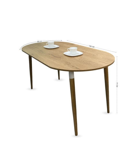 COMEDOR ZELL OVALADO 4 PUESTOS CON SILLAS EAMES AMARILLAS