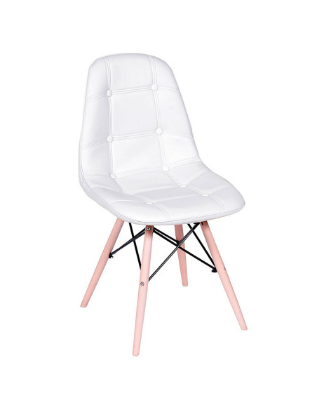 COMEDOR PREMIUM KANO + 4 SILLAS EAMES BOTONES BLANCA